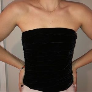 RALPH LAUREN CRUSHED VELVET STRAPLESS VINTAGE TOP